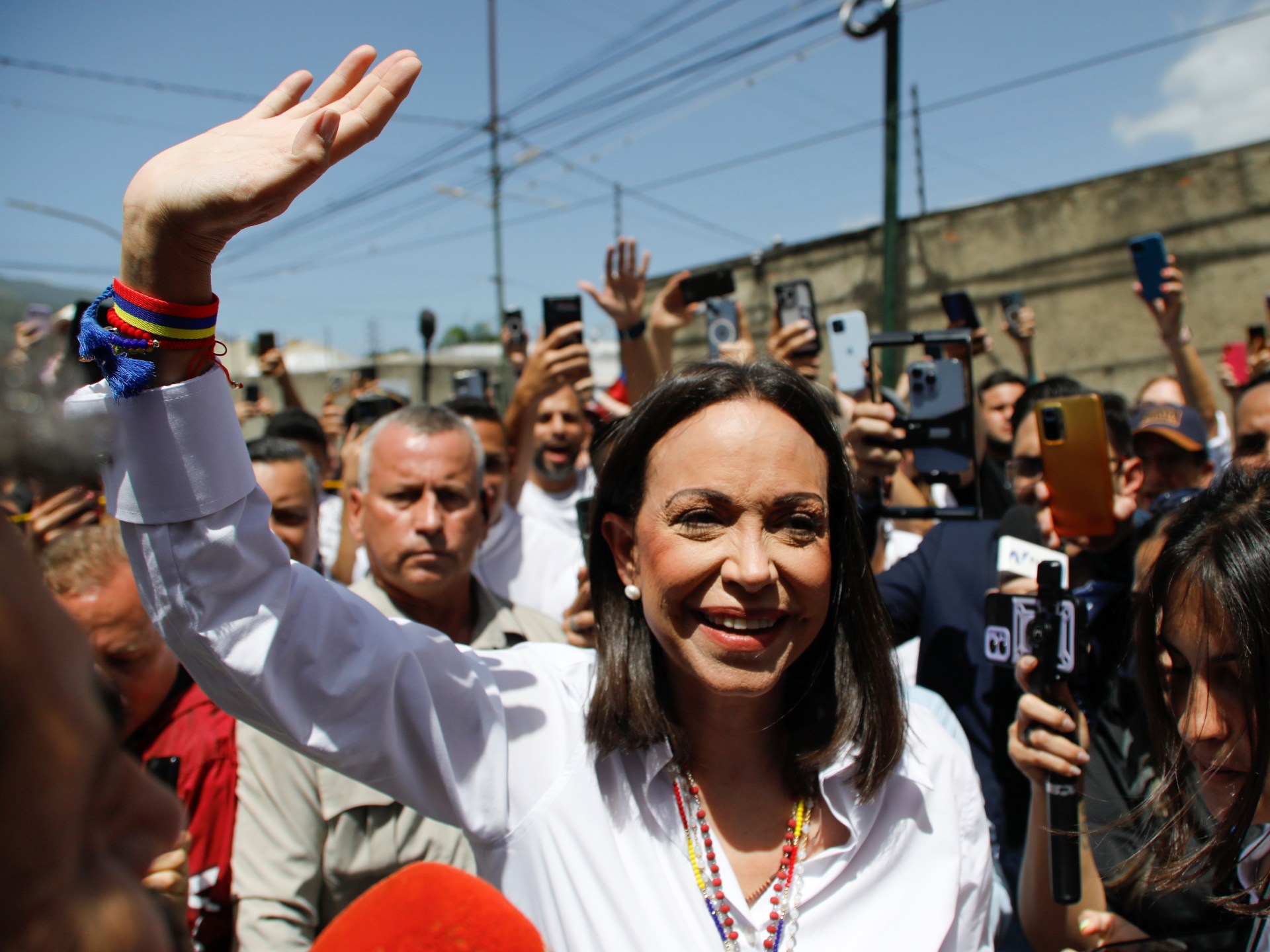 Venezuela opposition leader joins protests against election results