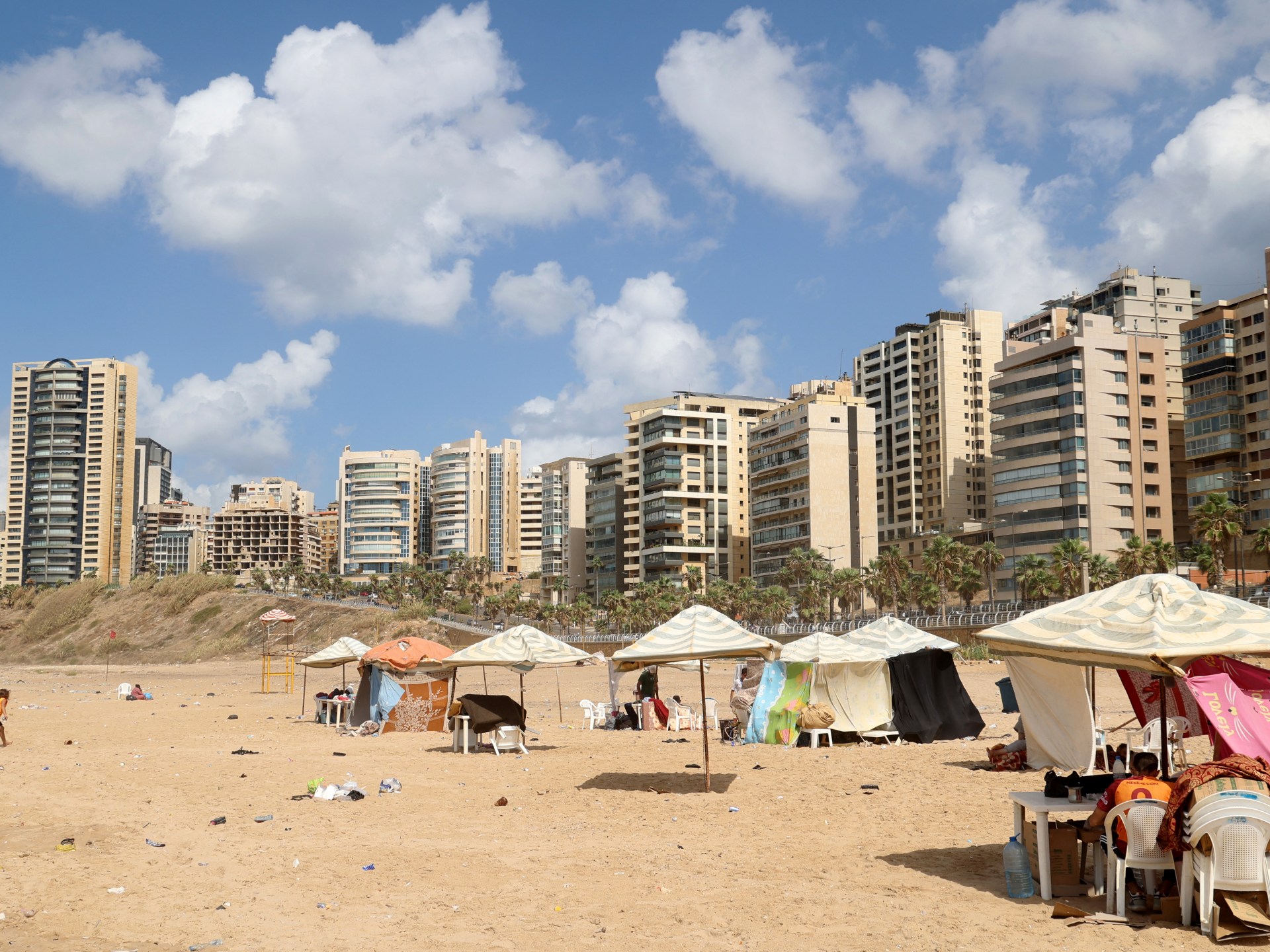 People in Beirut seek shelter on beaches as Israeli strikes continue