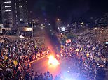 Half a million join protest outside Israel’s defence ministry calling for hostages to be brought home