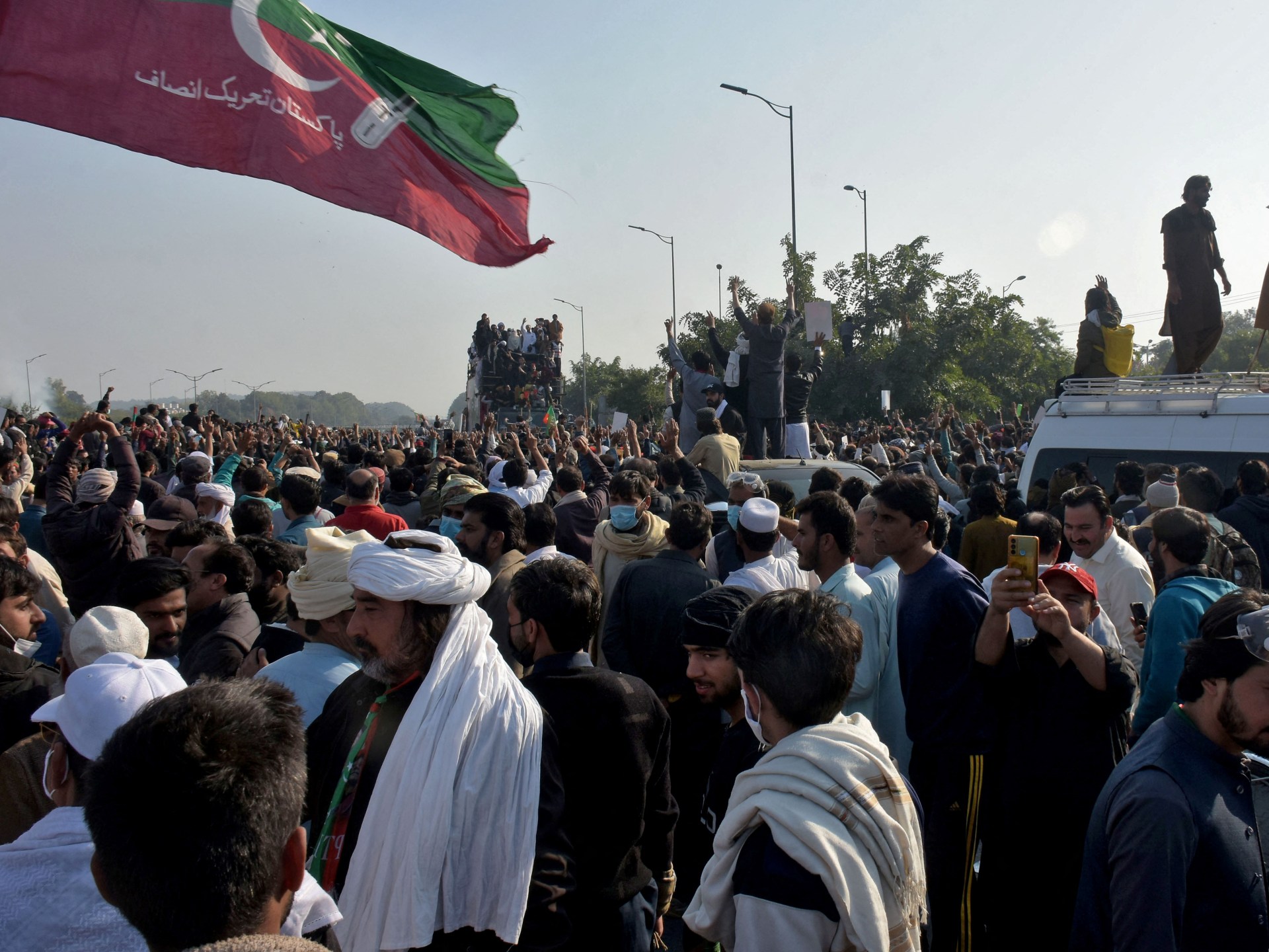 Protesters head to Islamabad to demand the release of ex-PM Imran Khan