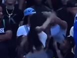 Shocking moment rapper Yailin la Mas Viral lashes out at another woman during a basketball game before chaos spills onto the court and entourage get involved