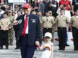 Cute moment Carolina Trump rides along with grandpa inside the beast before stealing the show at Daytona 500