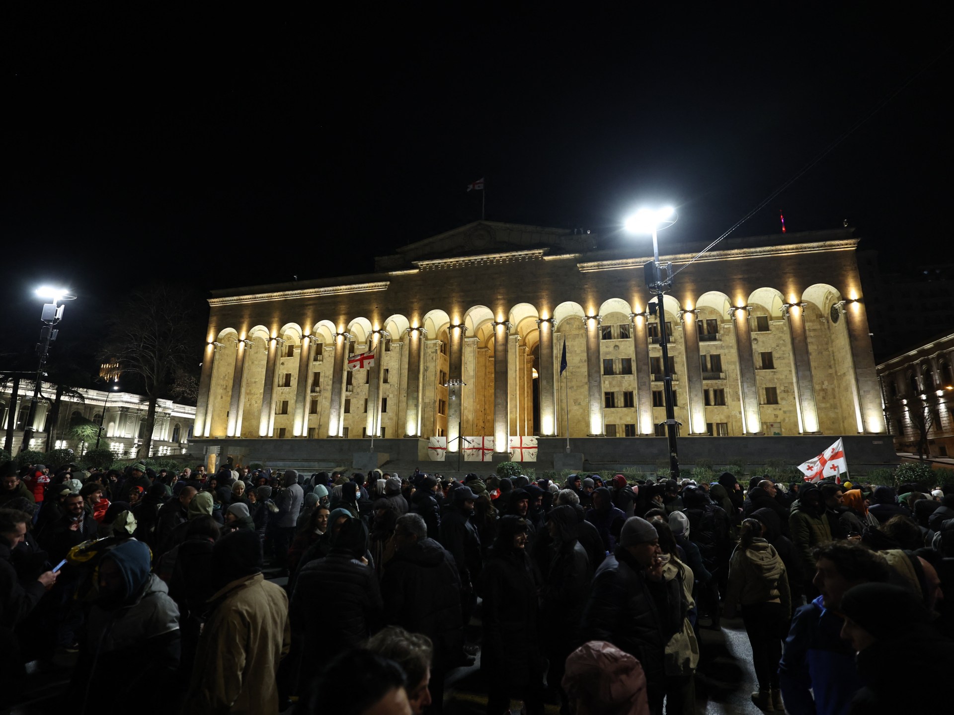 Police crack down on resurgent protests in Georgia