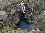 Aussie’s hair-raising world record ‘death dive’ attempt from the top of 42metre sheer cliff goes horribly wrong