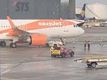 Easyjet plane is grounded as rescue crews rush to help holidaymakers in ‘collision’ at Manchester Airport