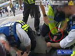 Moment boy, 16, in Resident Evil costume is tackled to the ground by police outside near London comic con after sparking mass shooting fears