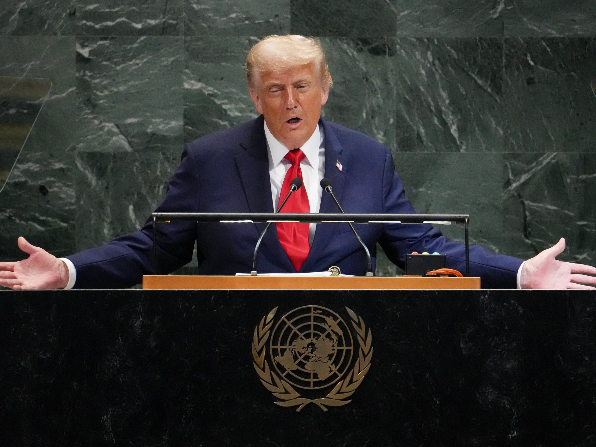 Trump calls for Gaza war to stop ‘immediately’ in UNGA speech