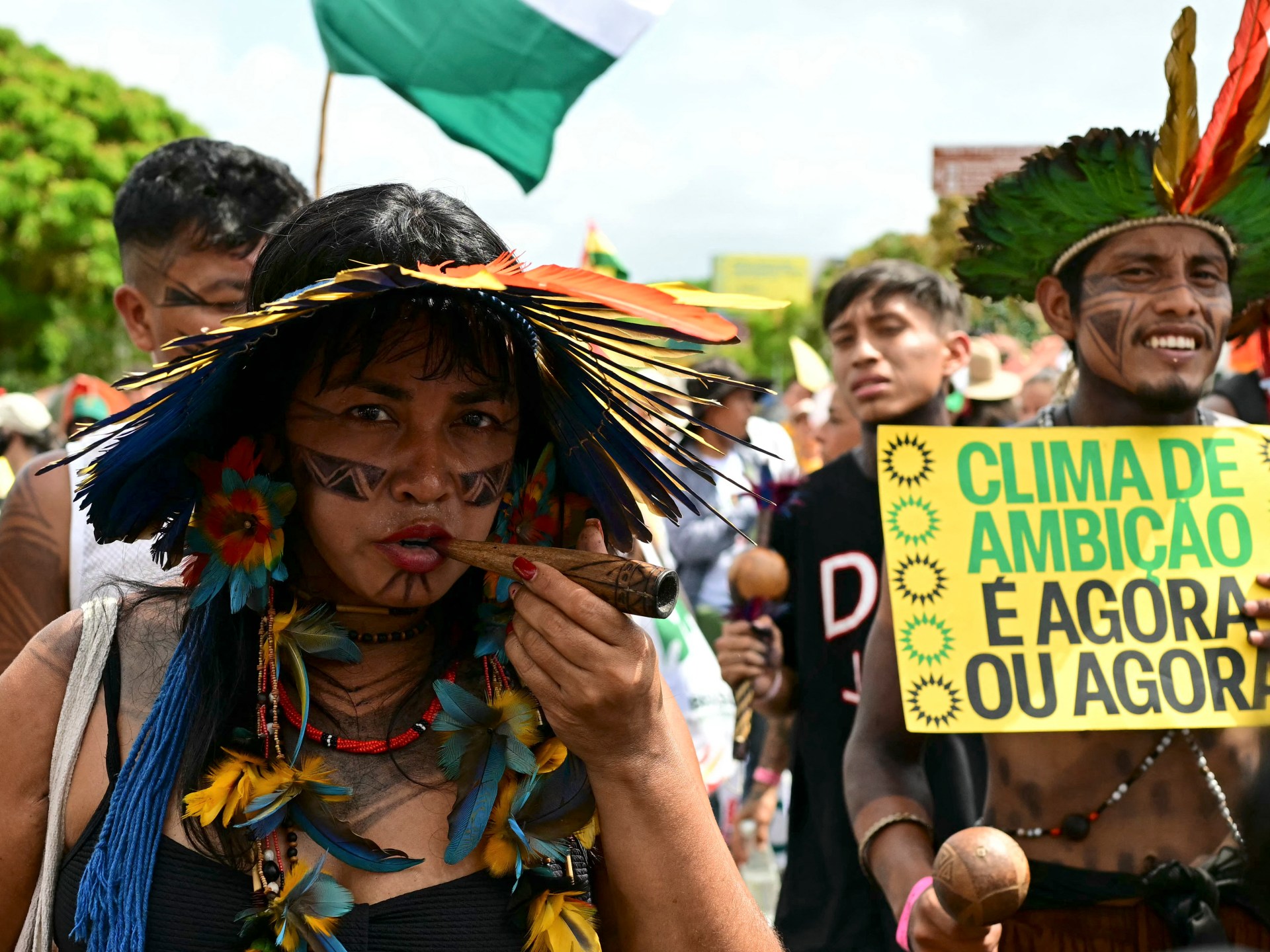 Thousands march for climate action outside COP30 summit in Brazil