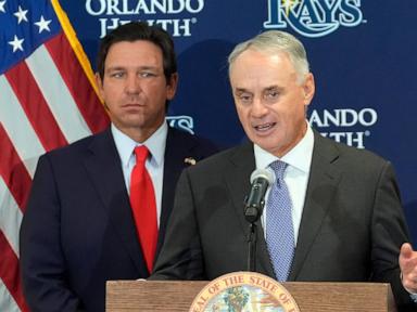 Florida’s DeSantis and MLB commissioner support new Rays stadium in Tampa