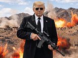 ‘No more Mr Nice Guy!’ Trump posts pic of himself armed with assault rifle and tells Iran to ‘get smart’ over ‘non-nuclear deal’
