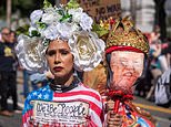 Mayhem erupts at No Kings protests across America as rioters pelt agents with rocks, tear gas is unleashed and rival mobs clash outside one of Trump’s prized properties